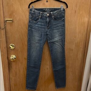 American Eagle Outfitters Women's Dark Blue Skinny Jeans